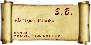Sólyom Bianka névjegykártya