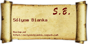Sólyom Bianka névjegykártya